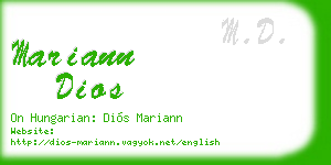 mariann dios business card