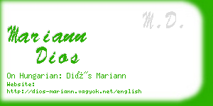 mariann dios business card